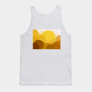 Golden Dawn Circles, Abstract Landscape Pattern Design Tank Top